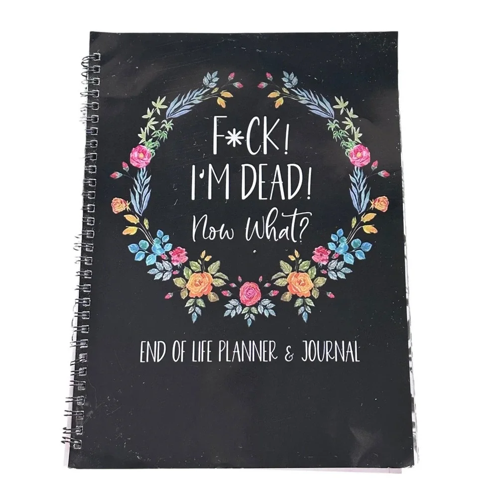 Unbranded End of Life Planner Journal Unisex OS Black Excellent‎ Floral Humor